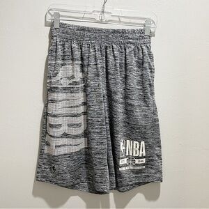 NBA Men’s Gray Space Dye Basketball Trainer Pull On Shorts Logo Size Small